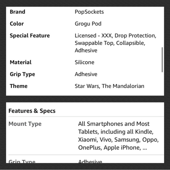 Baby Yoda PopSocket The Child Popgrip Grogu The Mandalorian - Picture 8 of 9